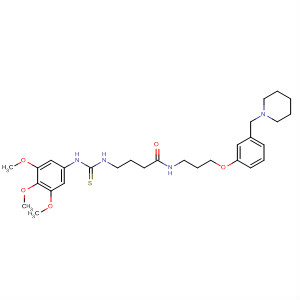 141184-17-0  Butanamide,N-[3-[3-(1-piperidinylmethyl)phenoxy]propyl]-4-[[thioxo[(3,4,5-trimethoxyphenyl)amino]methyl]amino]-
