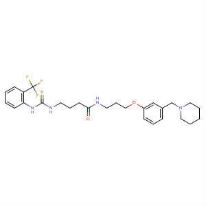 141184-21-6  Butanamide,N-[3-[3-(1-piperidinylmethyl)phenoxy]propyl]-4-[[thioxo[[2-(trifluoromethyl)phenyl]amino]methyl]amino]-