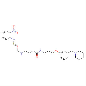 141184-22-7  Butanamide,4-[[[(2-nitrophenyl)amino]thioxomethyl]amino]-N-[3-[3-(1-piperidinylmethyl)phenoxy]propyl]-