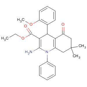 141205-09-6  3-Quinolinecarboxylic acid,2-amino-1,4,5,6,7,8-hexahydro-4-(methoxyphenyl)-7,7-dimethyl-5-oxo-1-phenyl-, ethyl ester