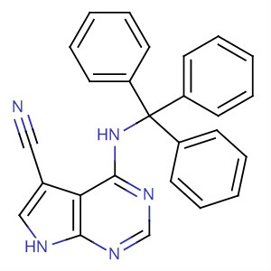 141232-18-0  1H-Pyrrolo[2,3-d]pyrimidine-5-carbonitrile, 4-[(triphenylmethyl)amino]-