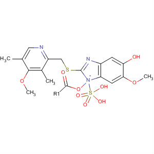 141237-71-0  1H-Benzimidazol-5-ol,6-methoxy-2-[[(4-methoxy-3,5-dimethyl-2-pyridinyl)methyl]thio]-,hydrogen sulfate (ester)