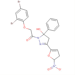 141244-78-2  1H-Pyrazol-5-ol,1-[(2,4-dibromophenoxy)acetyl]-4,5-dihydro-3-(5-nitro-2-furanyl)-5-phenyl-