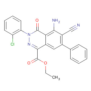 141277-04-5  1-Phthalazinecarboxylic acid,5-amino-3-(2-chlorophenyl)-6-cyano-3,4-dihydro-4-oxo-7-phenyl-, ethylester