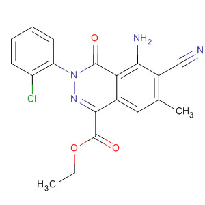 141277-11-4  1-Phthalazinecarboxylic acid,5-amino-3-(2-chlorophenyl)-6-cyano-3,4-dihydro-7-methyl-4-oxo-, ethylester