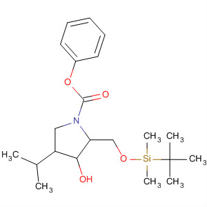 141277-32-9  1-Pyrrolidinecarboxylic acid,2-[[[(1,1-dimethylethyl)dimethylsilyl]oxy]methyl]-3-hydroxy-4-(1-methylethyl)-, phenyl ester