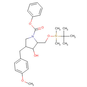 141277-47-6  1-Pyrrolidinecarboxylic acid,2-[[[(1,1-dimethylethyl)dimethylsilyl]oxy]methyl]-3-hydroxy-4-[(4-methoxyphenyl)methyl]-, phenyl ester