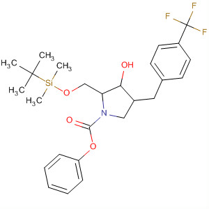 141277-48-7  1-Pyrrolidinecarboxylic acid,2-[[[(1,1-dimethylethyl)dimethylsilyl]oxy]methyl]-3-hydroxy-4-[[4-(trifluoromethyl)phenyl]methyl]-, phenyl ester