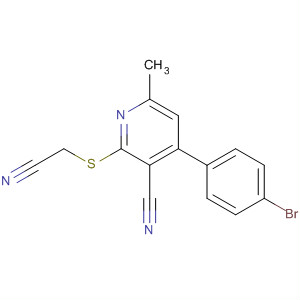 141278-00-4  3-Pyridinecarbonitrile,4-(4-bromophenyl)-2-[(cyanomethyl)thio]-6-methyl-