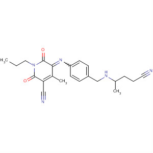 141433-73-0  3-Pyridinecarbonitrile,5-[[4-[(2-cyanoethyl)ethylamino]methylphenyl]imino]-1,2,5,6-tetrahydro-4-methyl-2,6-dioxo-1-propyl-
