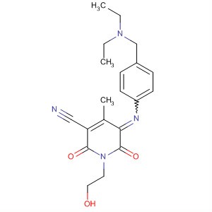141433-81-0  3-Pyridinecarbonitrile,5-[[4-(diethylamino)methylphenyl]imino]-1,2,5,6-tetrahydro-1-(2-hydroxyethyl)-4-methyl-2,6-dioxo-