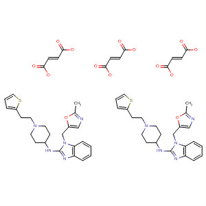 141568-32-3  1H-Benzimidazol-2-amine,1-[(2-methyl-5-oxazolyl)methyl]-N-[1-[2-(2-thienyl)ethyl]-4-piperidinyl]-,(E)-2-butenedioate (2:3)