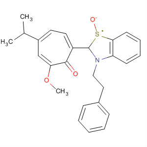 142223-81-2  2,4,6-Cycloheptatrien-1-one,7-[2,3-dihydro-1-oxido-3-(2-phenylethyl)-2-benzothiazolyl]-2-methoxy-4-(1-methylethyl)-
