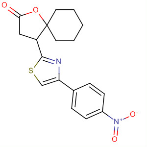 140650-90-4  1-Oxaspiro[4.5]decan-2-one, 4-[4-(4-nitrophenyl)-2-thiazolyl]-