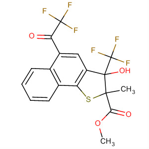 140666-94-0  Naphtho[1,2-b]thiophene-2-carboxylic acid,2,3-dihydro-3-hydroxy-2-methyl-5-(trifluoroacetyl)-3-(trifluoromethyl)-,methyl ester, cis-