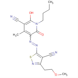 140667-16-9  3-Pyridinecarbonitrile,1-butyl-5-[[4-cyano-3-(2-methoxyethyl)-5-isothiazolyl]azo]-1,6-dihydro-2-hydroxy-4-methyl-6-oxo-