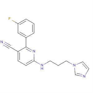 140692-62-2  3-Pyridinecarbonitrile,2-(3-fluorophenyl)-6-[[3-(1H-imidazol-1-yl)propyl]amino]-