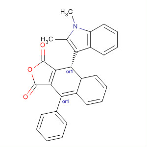 140701-94-6  Naphtho[2,3-c]furan-1,3-dione,4-(1,2-dimethyl-1H-indol-3-yl)-4,4a-dihydro-9-phenyl-, trans-