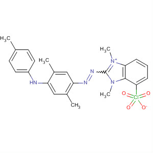140867-23-8  1H-Benzimidazolium,2-[[2,5-dimethyl-4-[(4-methylphenyl)amino]phenyl]azo]-1,3-dimethyl-,perchlorate