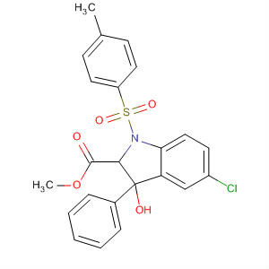 140915-44-2  1H-Indole-2-carboxylic acid,5-chloro-2,3-dihydro-3-hydroxy-1-[(4-methylphenyl)sulfonyl]-3-phenyl-,methyl ester, cis-