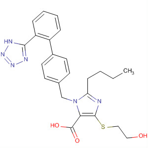140917-57-3  1H-Imidazole-5-carboxylic acid,2-butyl-4-[(2-hydroxyethyl)thio]-1-[[2'-(1H-tetrazol-5-yl)[1,1'-biphenyl]-4-yl]methyl]-