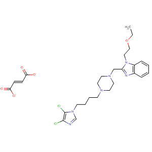 140945-45-5  1H-Benzimidazole,2-[[4-[4-(4,5-dichloro-1H-imidazol-1-yl)butyl]-1-piperazinyl]methyl]-1-(2-ethoxyethyl)-, (E)-2-butenedioate (1:1)