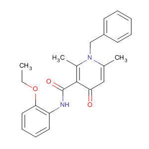 141055-79-0  3-Pyridinecarboxamide,N-(2-ethoxyphenyl)-1,4-dihydro-2,6-dimethyl-4-oxo-1-(phenylmethyl)- 141055-79-0  3-Pyridinecarboxamide,N-(2-ethoxyphenyl)-1,4-dihydro-2,6-dimethyl-4-oxo-1-(phenylmethyl)-