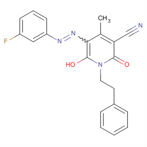 141061-82-7  3-Pyridinecarbonitrile,5-[(3-fluorophenyl)azo]-1,2-dihydro-6-hydroxy-4-methyl-2-oxo-1-(2-phenylethyl)-