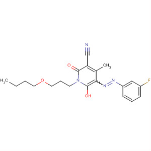 141061-84-9  3-Pyridinecarbonitrile,1-(3-butoxypropyl)-5-[(3-fluorophenyl)azo]-1,2-dihydro-6-hydroxy-4-methyl-2-oxo-