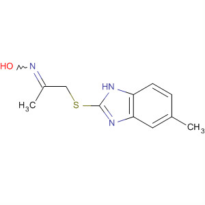 141075-28-7  2-Propanone, 1-[(5-methyl-1H-benzimidazol-2-yl)thio]-, oxime