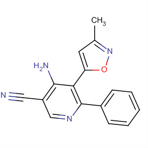 141104-31-6  3-Pyridinecarbonitrile, 4-amino-5-(3-methyl-5-isoxazolyl)-6-phenyl- 141104-31-6  3-Pyridinecarbonitrile, 4-amino-5-(3-methyl-5-isoxazolyl)-6-phenyl-