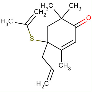 139885-02-2  2-Cyclohexen-1-one, 3,6,6-trimethyl-4-(2-propenyl)-4-(2-propenylthio)-