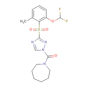 139910-10-4  1H-Azepine,1-[[3-[[2-(difluoromethoxy)-6-methylphenyl]sulfonyl]-1H-1,2,4-triazol-1-yl]carbonyl]hexahydro-