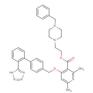 139958-48-8  3-Pyridinecarboxylic acid,2,6-dimethyl-4-[[2'-(1H-tetrazol-5-yl)[1,1'-biphenyl]-4-yl]methoxy]-,2-[4-(phenylmethyl)-1-piperazinyl]ethyl ester