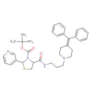 139960-25-1  3-Thiazolidinecarboxylic acid,4-[[[3-[4-(diphenylmethylene)-1-piperidinyl]propyl]amino]carbonyl]-2-(3-pyridinyl)-, 1,1-dimethylethyl ester