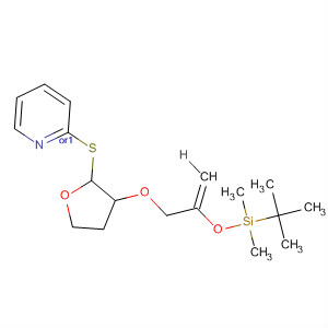 140174-67-0  Pyridine,2-[[3-[[2-[[(1,1-dimethylethyl)dimethylsilyl]oxy]-2-propenyl]oxy]tetrahydro-2-furanyl]thio]-, trans-