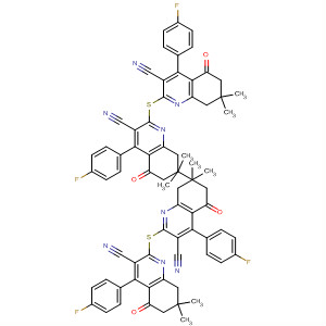 140424-37-9  3-Quinolinecarbonitrile,2,2'-dithiobis[4-(4-fluorophenyl)-5,6,7,8-tetrahydro-7,7-dimethyl-5-oxo-