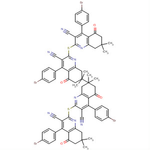 140424-38-0  3-Quinolinecarbonitrile,2,2'-dithiobis[4-(4-bromophenyl)-5,6,7,8-tetrahydro-7,7-dimethyl-5-oxo-