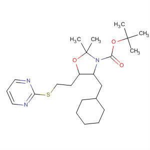139470-46-5  3-Oxazolidinecarboxylic acid,4-(cyclohexylmethyl)-2,2-dimethyl-5-[2-(2-pyrimidinylthio)ethyl]-,1,1-dimethylethyl ester