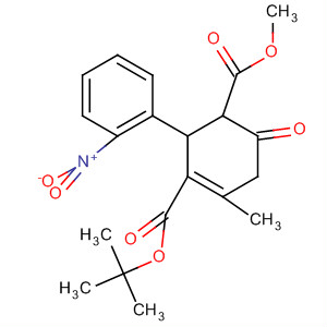 139472-14-3  3-Cyclohexene-1,3-dicarboxylic acid, 4-methyl-2-(2-nitrophenyl)-6-oxo-,3-(1,1-dimethylethyl) 1-methyl ester