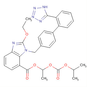 139481-86-0  1H-Benzimidazole-7-carboxylic acid,2-ethoxy-1-[[2'-(1H-tetrazol-5-yl)[1,1'-biphenyl]-4-yl]methyl]-,1-[[(1-methylethoxy)carbonyl]oxy]ethyl ester