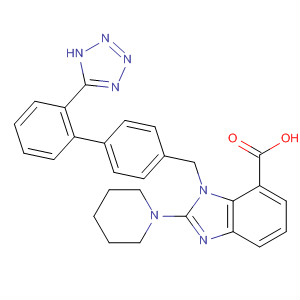 139482-00-1  1H-Benzimidazole-7-carboxylic acid,2-(1-piperidinyl)-1-[[2'-(1H-tetrazol-5-yl)[1,1'-biphenyl]-4-yl]methyl]-