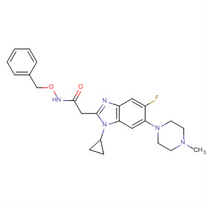 139495-83-3  1H-Benzimidazole-2-acetamide,1-cyclopropyl-5-fluoro-6-(4-methyl-1-piperazinyl)-N-(phenylmethoxy)-