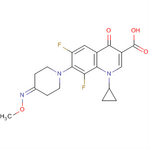 139524-75-7  3-Quinolinecarboxylic acid,1-cyclopropyl-6,8-difluoro-1,4-dihydro-7-[4-(methoxyimino)-1-piperidinyl]-4-oxo-