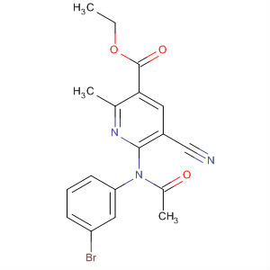 139617-64-4  3-Pyridinecarboxylic acid,6-[acetyl(3-bromophenyl)amino]-5-cyano-2-methyl-, ethyl ester