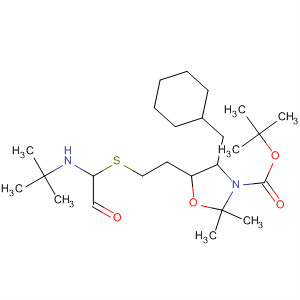 139625-36-8  3-Oxazolidinecarboxylic acid,4-(cyclohexylmethyl)-2,2-dimethyl-5-[2-[[2-[(2-methylpropyl)amino]-2-oxoethyl]thio]ethyl]-, 1,1-dimethylethyl ester