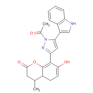 139640-48-5  1H-Pyrazole,1-acetyl-4,5-dihydro-3-(7-hydroxy-4-methyl-2-oxo-2H-1-benzopyran-8-yl)-5-(1H-indol-3-yl)-