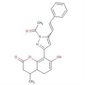 139640-52-1  1H-Pyrazole,1-acetyl-4,5-dihydro-3-(7-hydroxy-4-methyl-2-oxo-2H-1-benzopyran-8-yl)-5-(2-phenylethenyl)-