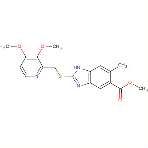 139645-03-7  1H-Benzimidazole-5-carboxylic acid,2-[[(3,4-dimethoxy-2-pyridinyl)methyl]thio]-6-methyl-, methyl ester