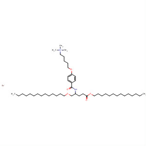 139722-78-4  1-Pentanaminium,N,N,N-trimethyl-5-[4-[[[4-oxo-4-(tetradecyloxy)-1-[(tetradecyloxy)carbonyl]butyl]amino]carbonyl]phenoxy]-, bromide